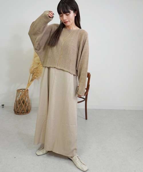 gossara(ゴサラ)の「ドルマンシアーニット(ニット/セーター・レディース・ブラック/ベージュ/モカ・FREE)」の13枚目の写真