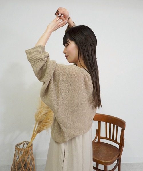 gossara(ゴサラ)の「ドルマンシアーニット(ニット/セーター・レディース・ブラック/ベージュ/モカ・FREE)」の12枚目の写真