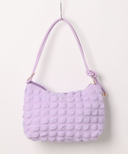 STYLEBLOCK(スタイルブロック)の「ぽこぽこ生地ショルダーバッグ(ショルダーバッグ・レディース・ホワイト/グリーン/ブラウン/パープル/ブラック/ブルー/ピンク・FREE)」の7枚目の写真