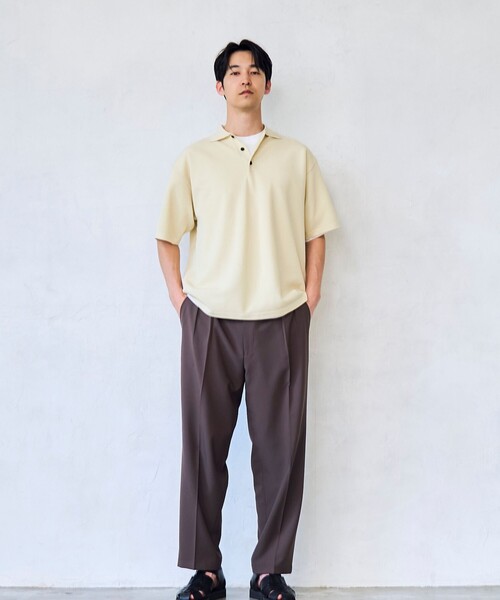 RONEL(ロネル)の「【RONEL】メッシュニットポロシャツ(ポロシャツ・メンズ・ブラック/ベージュ・L/XL/S/M)」の3枚目の写真