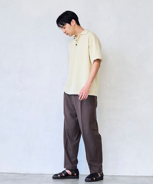 RONEL(ロネル)の「【RONEL】メッシュニットポロシャツ(ポロシャツ・メンズ・ブラック/ベージュ・L/XL/S/M)」の4枚目の写真
