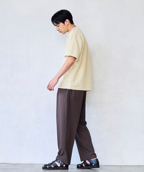 RONEL(ロネル)の「【RONEL】メッシュニットポロシャツ(ポロシャツ・メンズ・ブラック/ベージュ・L/XL/S/M)」の5枚目の写真