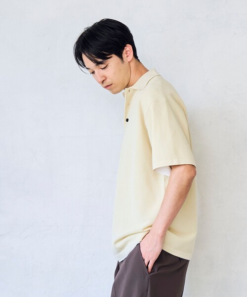 RONEL(ロネル)の「【RONEL】メッシュニットポロシャツ(ポロシャツ・メンズ・ブラック/ベージュ・L/XL/S/M)」の8枚目の写真
