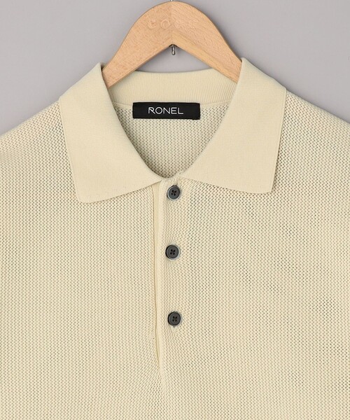 RONEL(ロネル)の「【RONEL】メッシュニットポロシャツ(ポロシャツ・メンズ・ブラック/ベージュ・L/XL/S/M)」の13枚目の写真