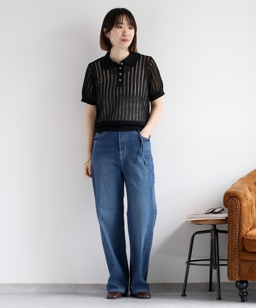 cepo（セポ）の「〈接触冷感 / UVカット〉ICE デニム リメイクワイドストレートパンツ（デニムパンツ・レディース・ブルー系2/ブルー系3/ブルー系1・S/M/L）」の10枚目の写真
