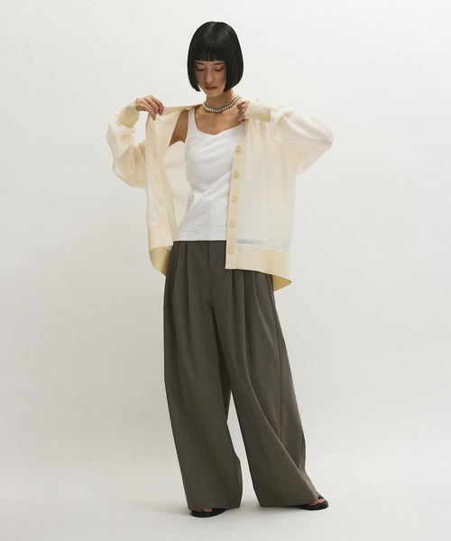 MILLER（ミラー）の「【Miller for ADAM ET ROPE'】別注 スクエアタンク（カップ付き）（タンクトップ・レディース・ホワイト/グリーン系その他/ブラック・FREE）」の5枚目の写真