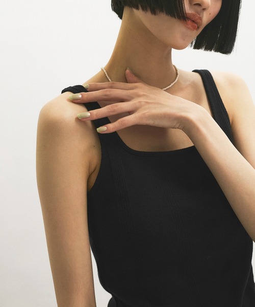 MILLER（ミラー）の「【Miller for ADAM ET ROPE'】別注 スクエアタンク（カップ付き）（タンクトップ・レディース・ホワイト/グリーン系その他/ブラック・FREE）」の14枚目の写真