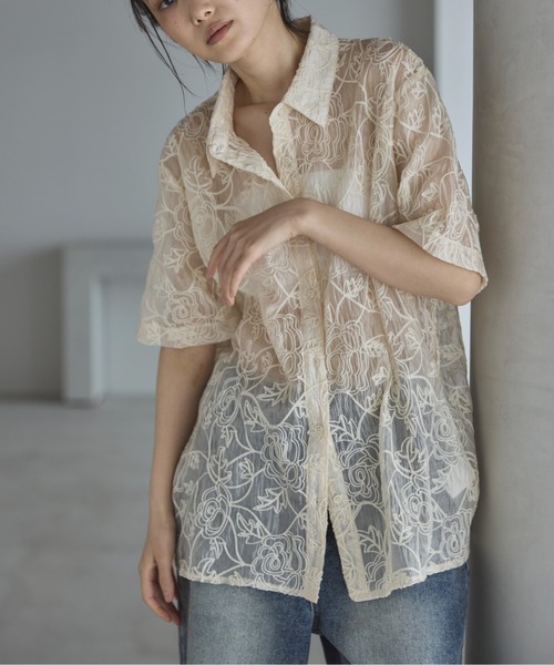 【IENA × EMILY WEEK】ハーフスリーブシアーシャツ　新品未使用 セカンドスキン ハーフスリーブプルオーバー（Tシャツ