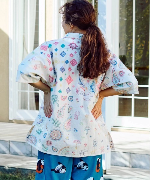 go slow caravan レーヨンコットンスクエア刺繍半袖シャツ【WEB限定】 楽天市場】go slow caravan レーヨンコットンスクエア刺繍半袖