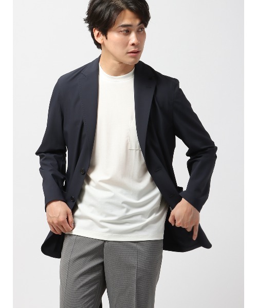 SUIT SQUARE（スーツスクエア）の「半袖Tシャツ 半袖 ウォッシャブル 接触冷感 プレーティング鹿の子（Tシャツ/カットソー・メンズ・ネイビー系/ブラック系/ブルー系/ホワイト系・S/L/M/3L/LL）」の13枚目の写真