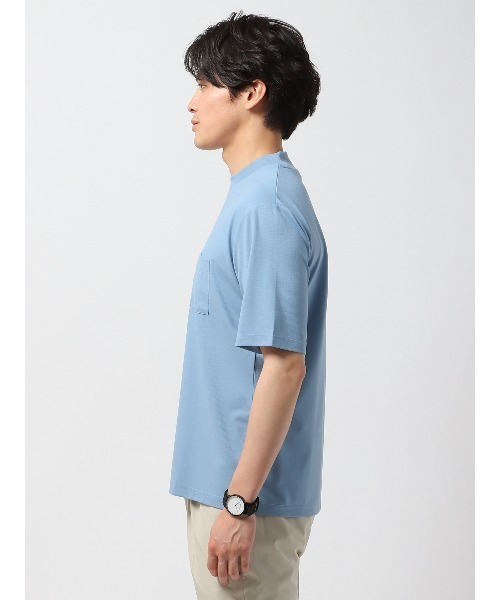 SUIT SQUARE（スーツスクエア）の「半袖Tシャツ 半袖 ウォッシャブル 接触冷感 プレーティング鹿の子（Tシャツ/カットソー・メンズ・ネイビー系/ブラック系/ブルー系/ホワイト系・S/L/M/3L/LL）」の11枚目の写真