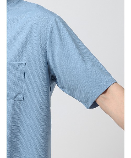 SUIT SQUARE（スーツスクエア）の「半袖Tシャツ 半袖 ウォッシャブル 接触冷感 プレーティング鹿の子（Tシャツ/カットソー・メンズ・ネイビー系/ブラック系/ブルー系/ホワイト系・S/L/M/3L/LL）」の8枚目の写真