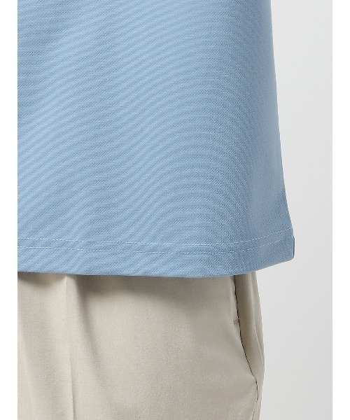 SUIT SQUARE（スーツスクエア）の「半袖Tシャツ 半袖 ウォッシャブル 接触冷感 プレーティング鹿の子（Tシャツ/カットソー・メンズ・ネイビー系/ブラック系/ブルー系/ホワイト系・S/L/M/3L/LL）」の7枚目の写真