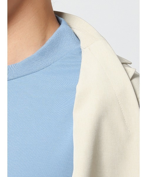 SUIT SQUARE（スーツスクエア）の「半袖Tシャツ 半袖 ウォッシャブル 接触冷感 プレーティング鹿の子（Tシャツ/カットソー・メンズ・ネイビー系/ブラック系/ブルー系/ホワイト系・S/L/M/3L/LL）」の6枚目の写真