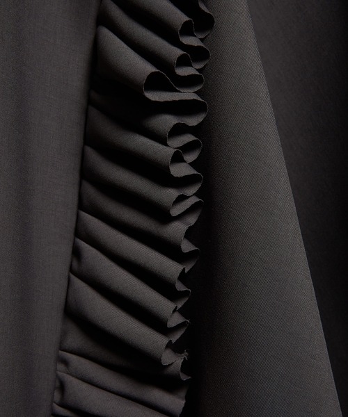 gomme（ゴム）の「ドレープツイル　フリルスカート（スカート・レディース・チャコールグレー/ブラック・MEDIUM）」の17枚目の写真