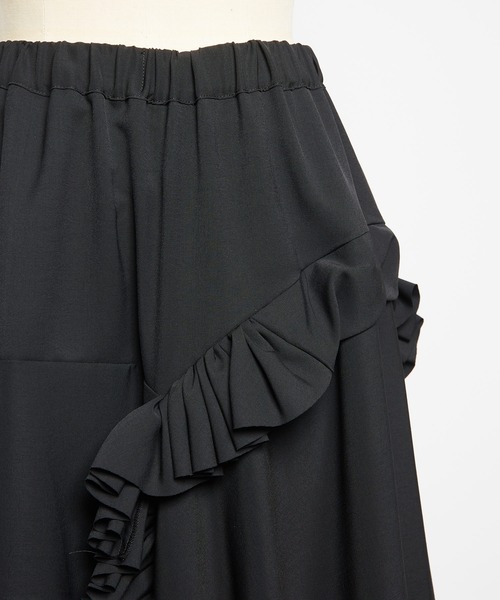 gomme（ゴム）の「ドレープツイル　フリルスカート（スカート・レディース・チャコールグレー/ブラック・MEDIUM）」の22枚目の写真