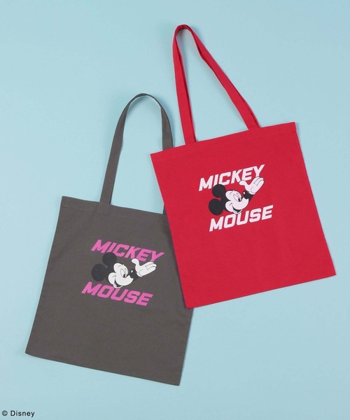 GLOBAL WORK（グローバルワーク）の「MICKEY/プリントトート/492664（トートバッグ・レディース・グレー/ブルー/ブラック/アイボリー/レッド/イエロー・ONESIZE）」の9枚目の写真