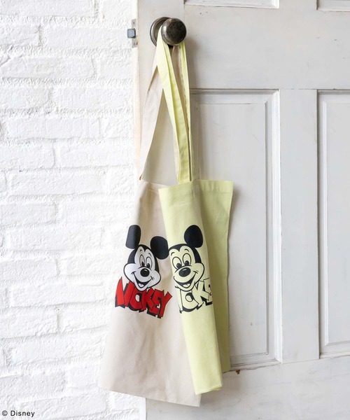 GLOBAL WORK（グローバルワーク）の「MICKEY/プリントトート/492664（トートバッグ・レディース・グレー/ブルー/ブラック/アイボリー/レッド/イエロー・ONESIZE）」の16枚目の写真