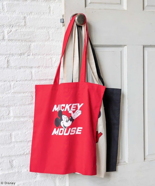 GLOBAL WORK（グローバルワーク）の「MICKEY/プリントトート/492664（トートバッグ・レディース・グレー/ブルー/ブラック/アイボリー/レッド/イエロー・ONESIZE）」の17枚目の写真