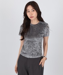 metallic crew neck t-shirt