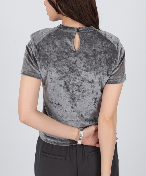 SUWDEE(スーディー)の「metallic crew neck t-shirt(Tシャツ/カットソー・レディース・グレー・M/S)」の7枚目の写真