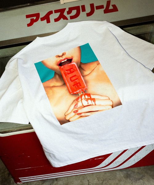 HUF（ハフ）の「ICE CREAM TEE（Tシャツ/カットソー・メンズ・ホワイト/ライトグリーン/ブラック/ペールイエロー・S/M/L/XL/XXL）」の2枚目の写真