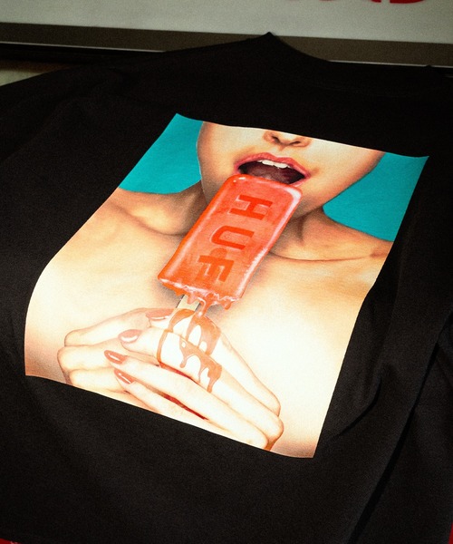 HUF（ハフ）の「ICE CREAM TEE（Tシャツ/カットソー・メンズ・ホワイト/ライトグリーン/ブラック/ペールイエロー・S/M/L/XL/XXL）」の7枚目の写真