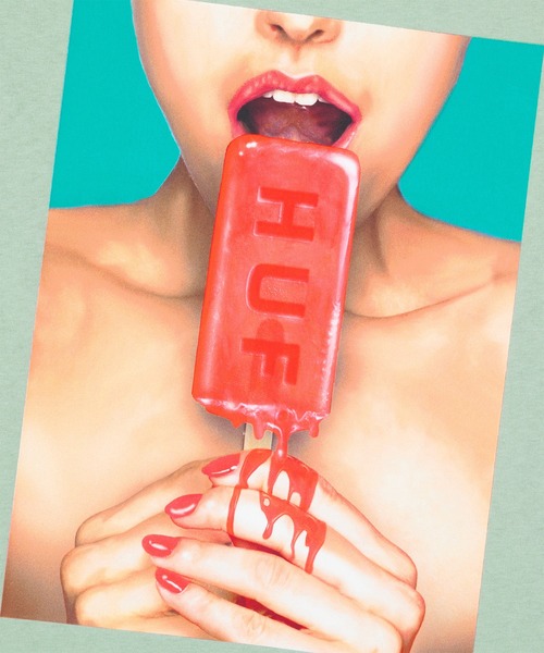 HUF（ハフ）の「ICE CREAM TEE（Tシャツ/カットソー・メンズ・ホワイト/ライトグリーン/ブラック/ペールイエロー・S/M/L/XL/XXL）」の5枚目の写真