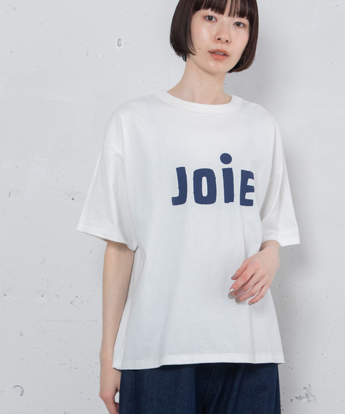 POU DOU DOU(プードゥドゥ)の「JOiE ロゴプリントTシャツ(Tシャツ/カットソー・レディース・オフホワイト/キナリ/ネイビー・M)」の4枚目の写真