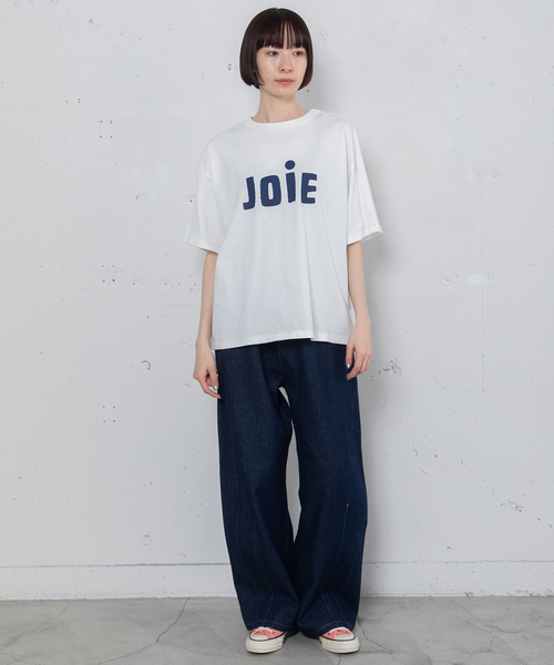 POU DOU DOU(プードゥドゥ)の「JOiE ロゴプリントTシャツ(Tシャツ/カットソー・レディース・オフホワイト/キナリ/ネイビー・M)」の8枚目の写真