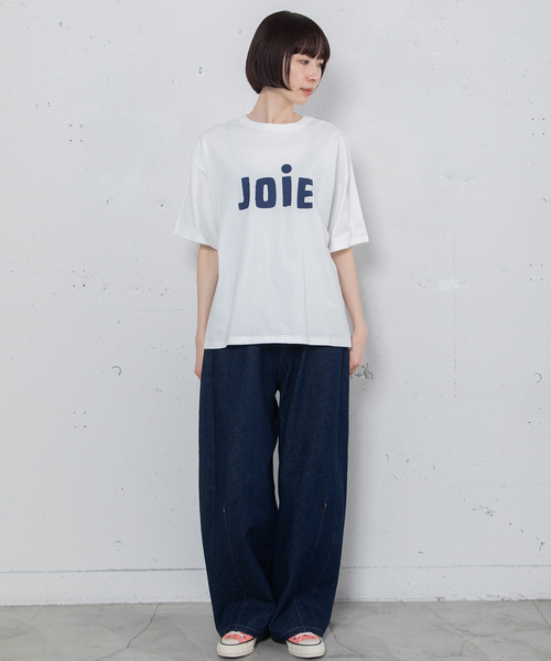 POU DOU DOU(プードゥドゥ)の「JOiE ロゴプリントTシャツ(Tシャツ/カットソー・レディース・オフホワイト/キナリ/ネイビー・M)」の9枚目の写真