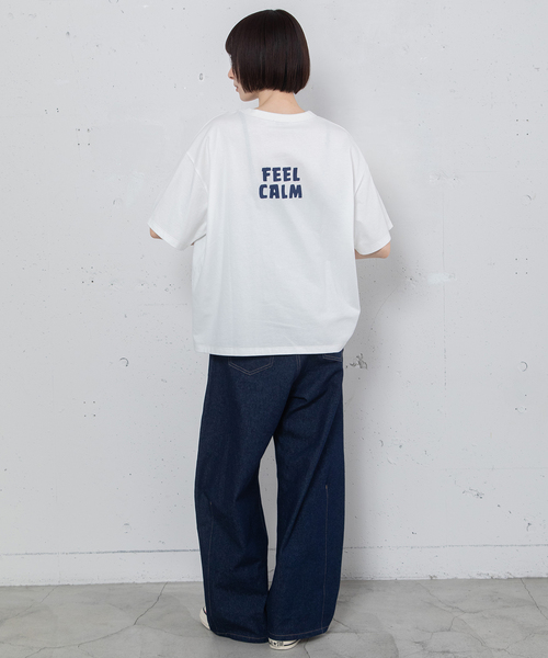 POU DOU DOU(プードゥドゥ)の「JOiE ロゴプリントTシャツ(Tシャツ/カットソー・レディース・オフホワイト/キナリ/ネイビー・M)」の11枚目の写真