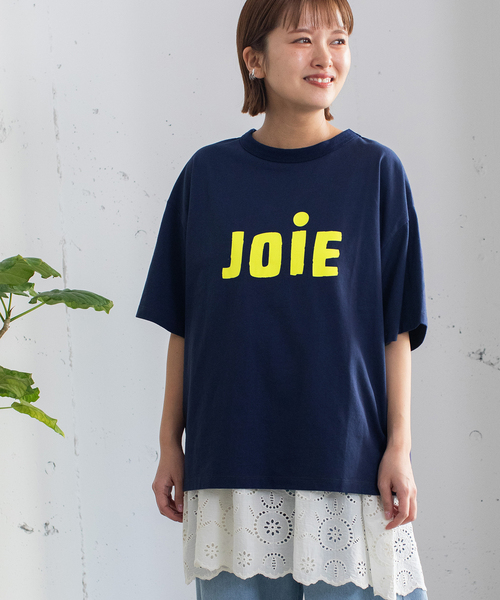 POU DOU DOU(プードゥドゥ)の「JOiE ロゴプリントTシャツ(Tシャツ/カットソー・レディース・オフホワイト/キナリ/ネイビー・M)」の14枚目の写真