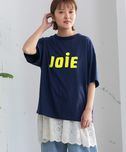 POU DOU DOU(プードゥドゥ)の「JOiE ロゴプリントTシャツ(Tシャツ/カットソー・レディース・オフホワイト/キナリ/ネイビー・M)」の16枚目の写真