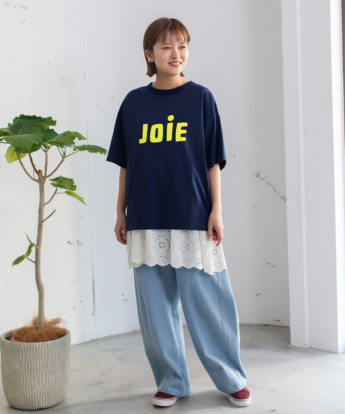 POU DOU DOU(プードゥドゥ)の「JOiE ロゴプリントTシャツ(Tシャツ/カットソー・レディース・オフホワイト/キナリ/ネイビー・M)」の20枚目の写真