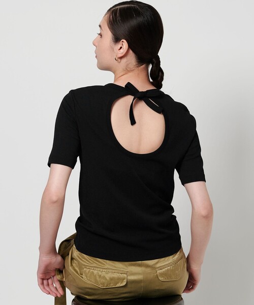 BEAUTY&YOUTH UNITED ARROWS(ビューティーアンドユースユナイテッドアローズ)の「バックリボン ショートスリーブ Tシャツ(Tシャツ/カットソー・レディース・オレンジ/ブラック/オフホワイト・FREE)」の1枚目の写真