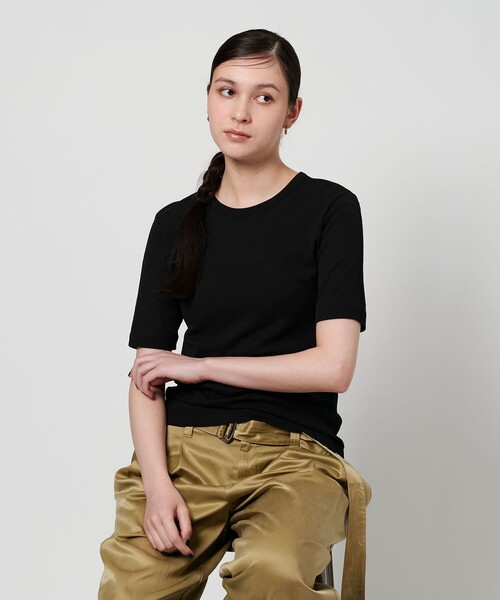 BEAUTY&YOUTH UNITED ARROWS(ビューティーアンドユースユナイテッドアローズ)の「バックリボン ショートスリーブ Tシャツ(Tシャツ/カットソー・レディース・オレンジ/ブラック/オフホワイト・FREE)」の4枚目の写真