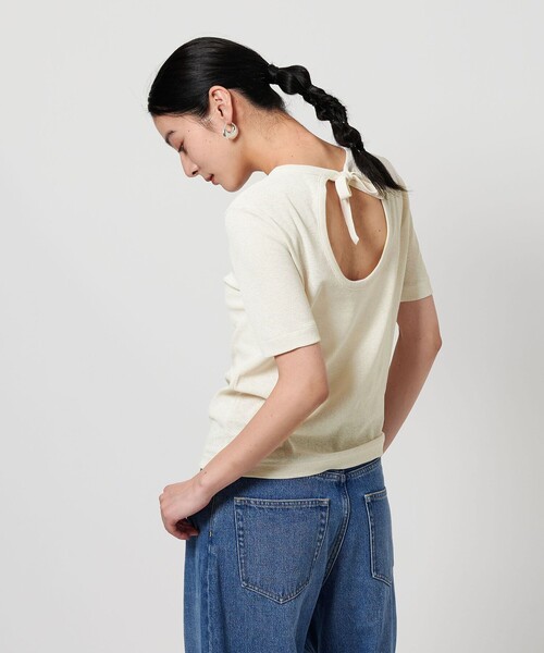 BEAUTY&YOUTH UNITED ARROWS(ビューティーアンドユースユナイテッドアローズ)の「バックリボン ショートスリーブ Tシャツ(Tシャツ/カットソー・レディース・オレンジ/ブラック/オフホワイト・FREE)」の9枚目の写真