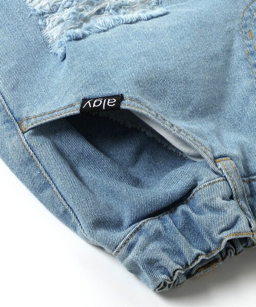algy（アルジー）の「【接触冷感】ダメージショーパン（デニムパンツ・キッズ・ブラック/サックスブルー/オフホワイト・XX-SMALL/X-SMALL/SMALL/MEDIUM）」の16枚目の写真