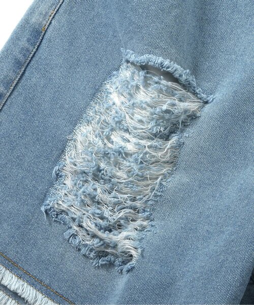 algy（アルジー）の「【接触冷感】ダメージショーパン（デニムパンツ・キッズ・ブラック/サックスブルー/オフホワイト・XX-SMALL/X-SMALL/SMALL/MEDIUM）」の19枚目の写真