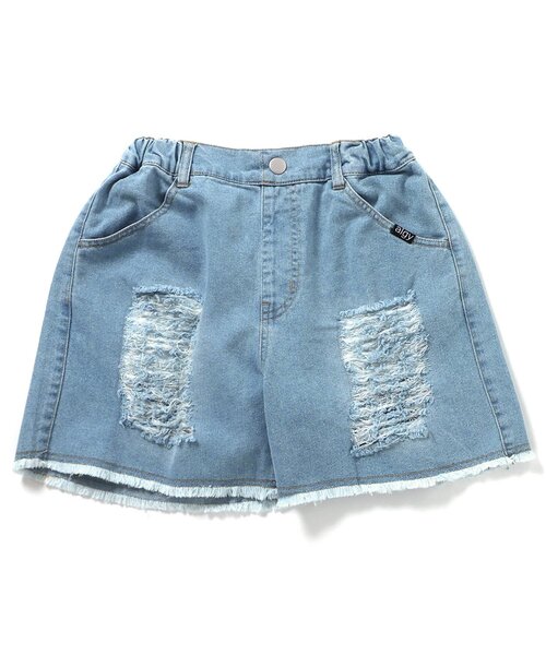 algy（アルジー）の「【接触冷感】ダメージショーパン（デニムパンツ・キッズ・ブラック/サックスブルー/オフホワイト・XX-SMALL/X-SMALL/SMALL/MEDIUM）」の9枚目の写真