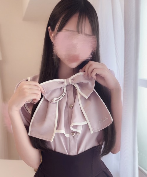 INTER FACTORY(インターファクトリー)の「もえにゃ - キラかわブラウス made in INTER FACTORY(シャツ/ブラウス・レディース・ホワイト/パープル・FREE)」の2枚目の写真