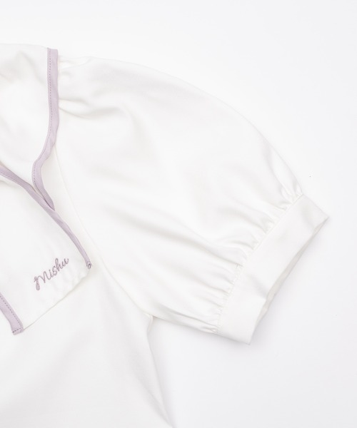 INTER FACTORY(インターファクトリー)の「もえにゃ - キラかわブラウス made in INTER FACTORY(シャツ/ブラウス・レディース・ホワイト/パープル・FREE)」の14枚目の写真