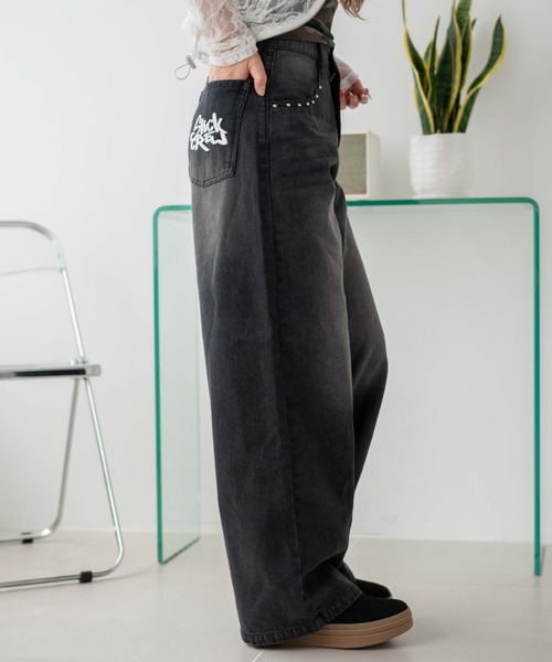 WEGO(ウィゴー)の「WEGO/ロゴデニムバギーパンツ(デニムパンツ・レディース・ブラック系2/コバルトブルー・SMALL/MEDIUM)」の20枚目の写真