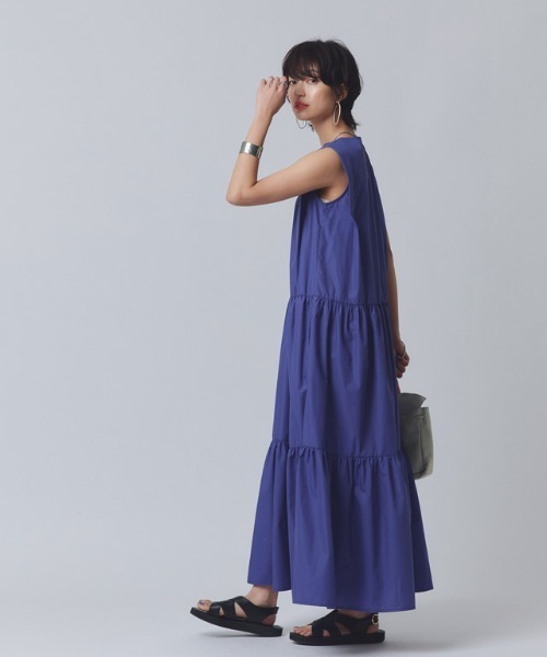 RASW（ラス）の「[RASW]タックスリーブティアードワンピース（ワンピース・レディース・ブラック/ロイヤルブルー・PM/M/L）」の4枚目の写真