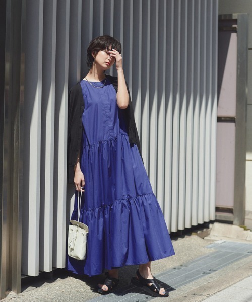 RASW（ラス）の「[RASW]タックスリーブティアードワンピース（ワンピース・レディース・ブラック/ロイヤルブルー・PM/M/L）」の9枚目の写真