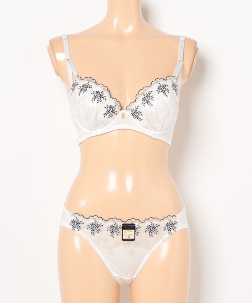 セール】【Elegant Style】上品な小花刺繍+脇高設計！刺繍のゴールド