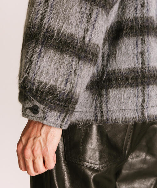 schott（ショット）の「Schott/ショット/SHAGGY PLAID SHIRT/シャギー プレイド シャツ（シャツ/ブラウス・メンズ・グレー/ネイビー・M/XL/L）」の12枚目の写真