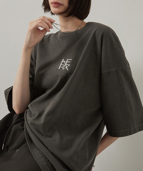 ◆25FW◆関送込【MAX MARA】ADELIO*3Dレタリングロゴ*Tシャツ セール】【Alfred Alex】ヴィンテージ加工ピグメント3D