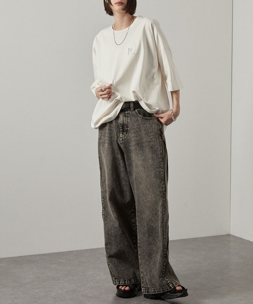 Alfred Alex(アルフレッドアレックス)の「【Alfred Alex】ヴィンテージ加工ピグメント3Dメタルロゴ半袖Tシャツ(Tシャツ/カットソー・メンズ・オフホワイト/ワイン/ブラック・M/L)」の20枚目の写真